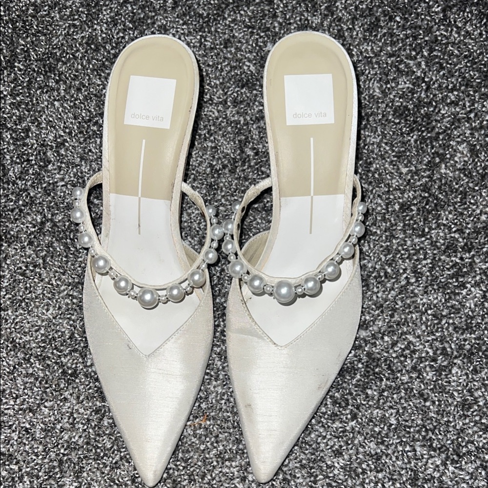 Dolce Vita Ivory Pearl Mules
